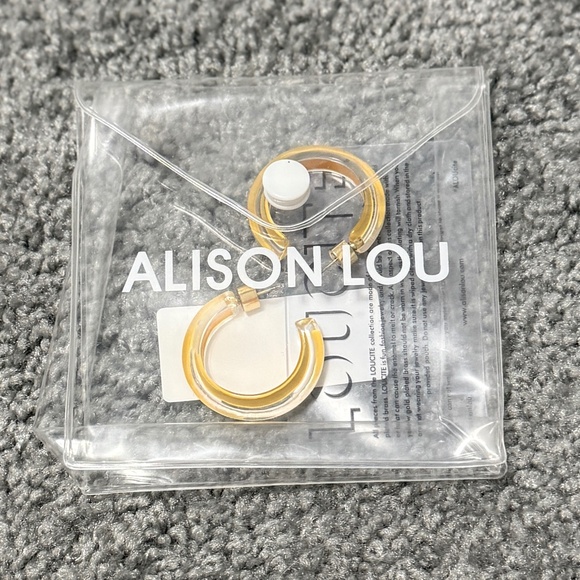 Alison Lou Loucite Small Jelly Hoops Yellow - Picture 1 of 1
